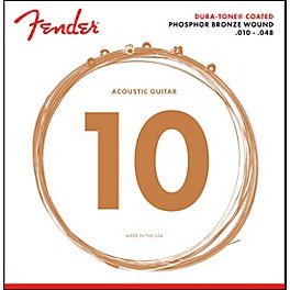 Fender 860XL Phosphor Bronze Dura-Tone Coated Extra Light Acoustic Guitar Strings 10-48