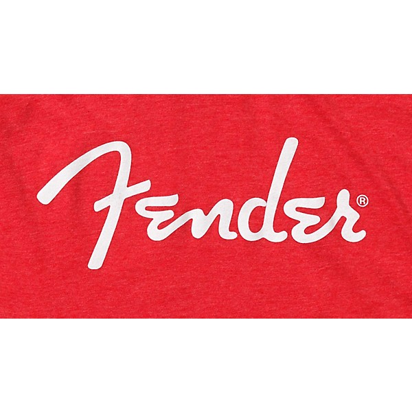 Fender Spaghetti Logo T-Shirt Large Heather Red