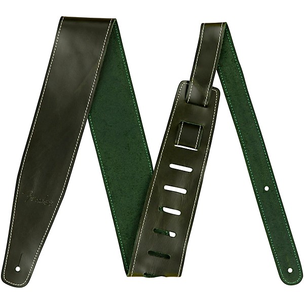 Fender Broken-In Leather Strap Green 2.5 in.