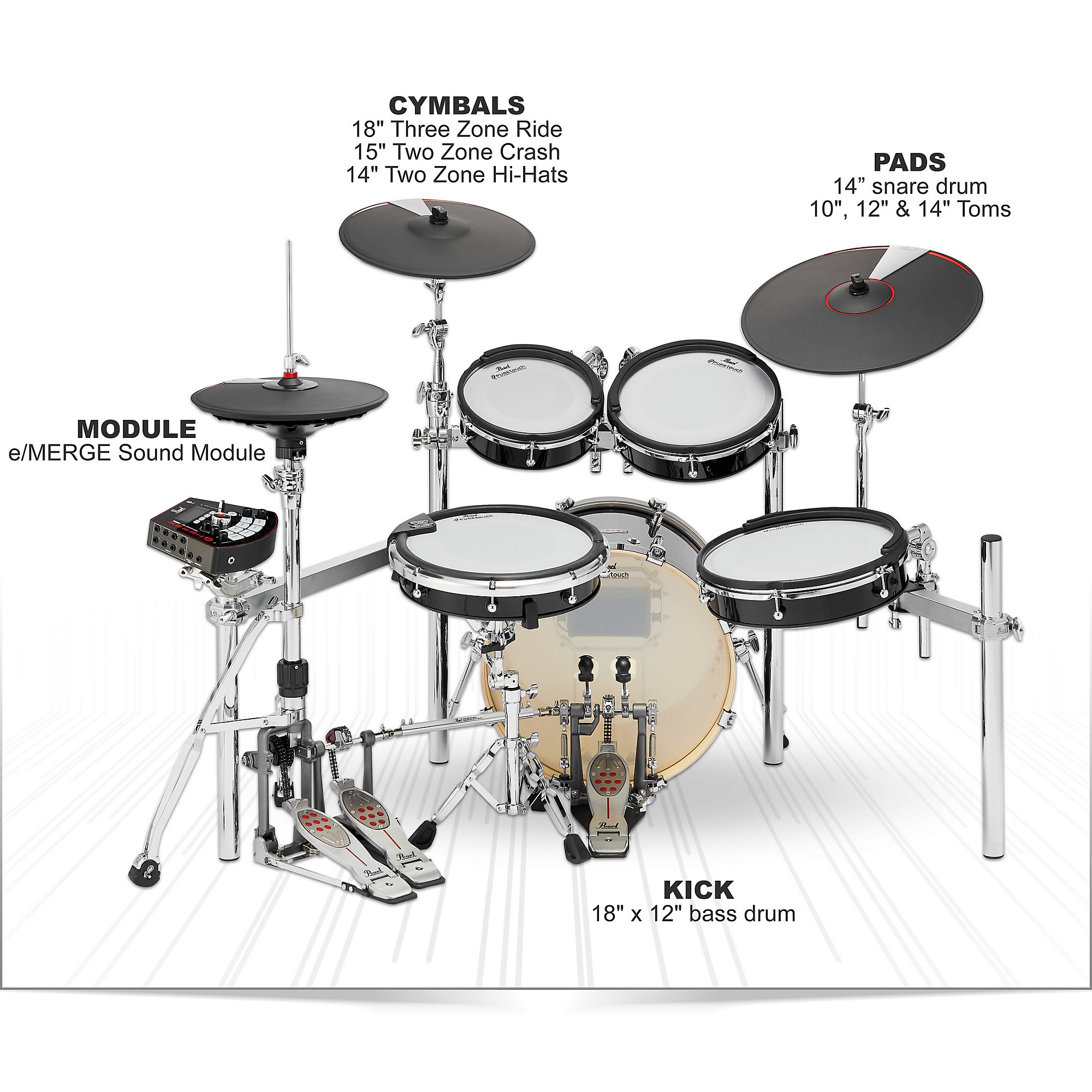 KORG＋Pearl DrumsMiniature Collection　セット Pearl e/MERGE e/HYBRID Electronic Drum Set Powered by KORG Jet