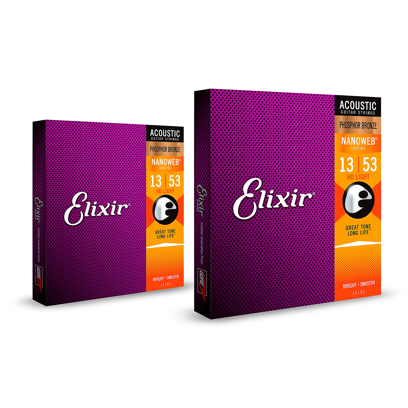 Elixir Phosphor Bronze Acoustic Guitar Strings with NANOWEB Coating, HD