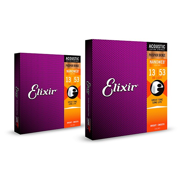 Elixir Phosphor Bronze Acoustic Guitar Strings with NANOWEB