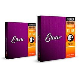 Elixir Phosphor Bronze Acoustic Guitar Strings with NANOWEB Coating, Medium (.013-.056) 2-Pack