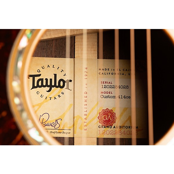 Taylor 414ce V-Class Special Edition Grand Auditorium Left-Handed Acoustic-Electric Guitar Shaded Edge Burst