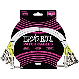 Ernie Ball 3-Pack Patch Cables 1 ft. White