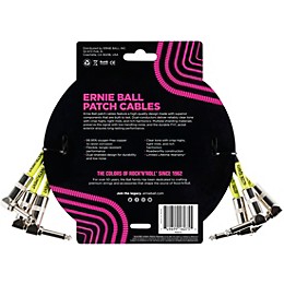 Ernie Ball 3-Pack Patch Cables 1 ft. Black
