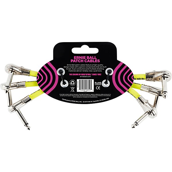 Ernie Ball Pancake Patch Cable 6 in. Black