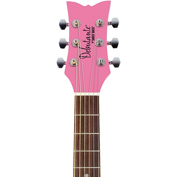 Open Box Daisy Rock Debutante Jr. Miss Acoustic Guitar Bubble Gum