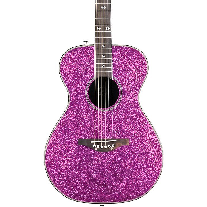 daisy rock pixie acoustic guitar silver sparkle