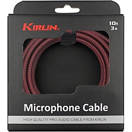 Kirlin XLR Male To XLR Female Microphon... Kirlin XLR Male To XLR Female Microphone Cable - Black And Red Woven Jacket 10 ft.