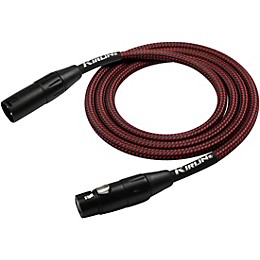 Kirlin XLR Male To XLR Female Microphone Cable - Black And Red Woven Jacket 10 ft.