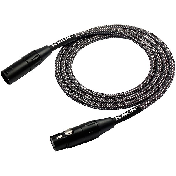 Kirlin XLR Male To XLR Female Microphone Cable - Carbon Gray Woven Jacket 10 ft.