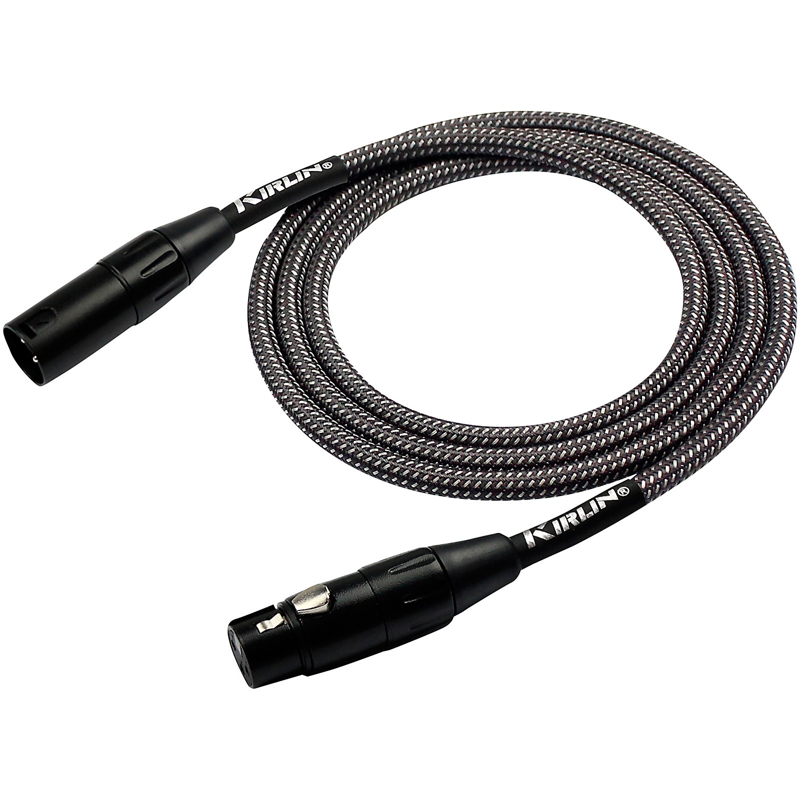 Kirlin XLR Male To XLR Female Microphone Cable Carbon Gray Woven