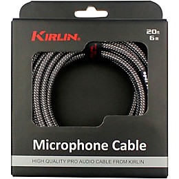 Open Box Kirlin XLR Male To XLR Female Microphone Cable - Carbon Gray Woven Jacket Level 1 20 ft.