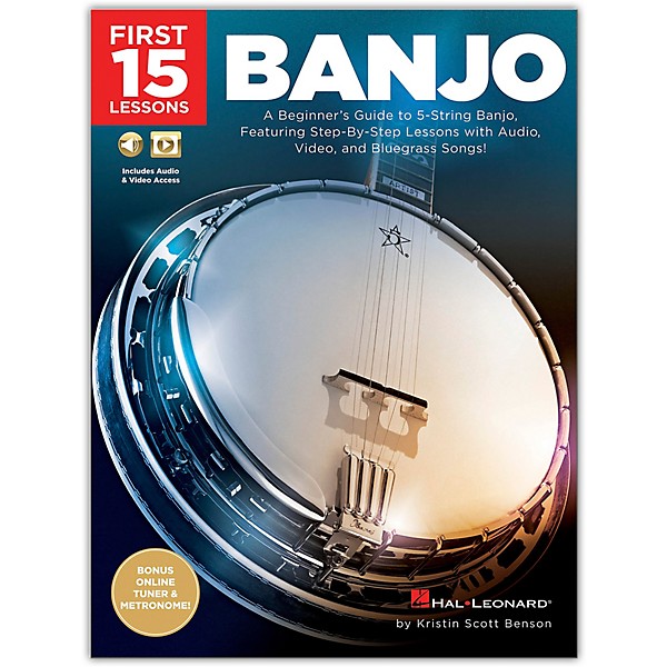 Hal Leonard First 15 Lessons - Banjo (A Beginner's Guide, Featuring Step-By-Step Lessons  and Bluegrass Songs!) Book/Media...