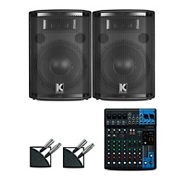 Yamaha MG10XU Mixer and Kustom HiPAC Speakers 10" Mains