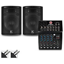 Harbinger L802 Mixer and Kustom HiPAC Speakers 12" Mains