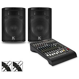 RCF LPAD-12X Mixer and Kustom HiPAC Speakers 12" Mains