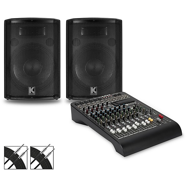 RCF LPAD-12X Mixer and Kustom HiPAC Speakers 12" Mains