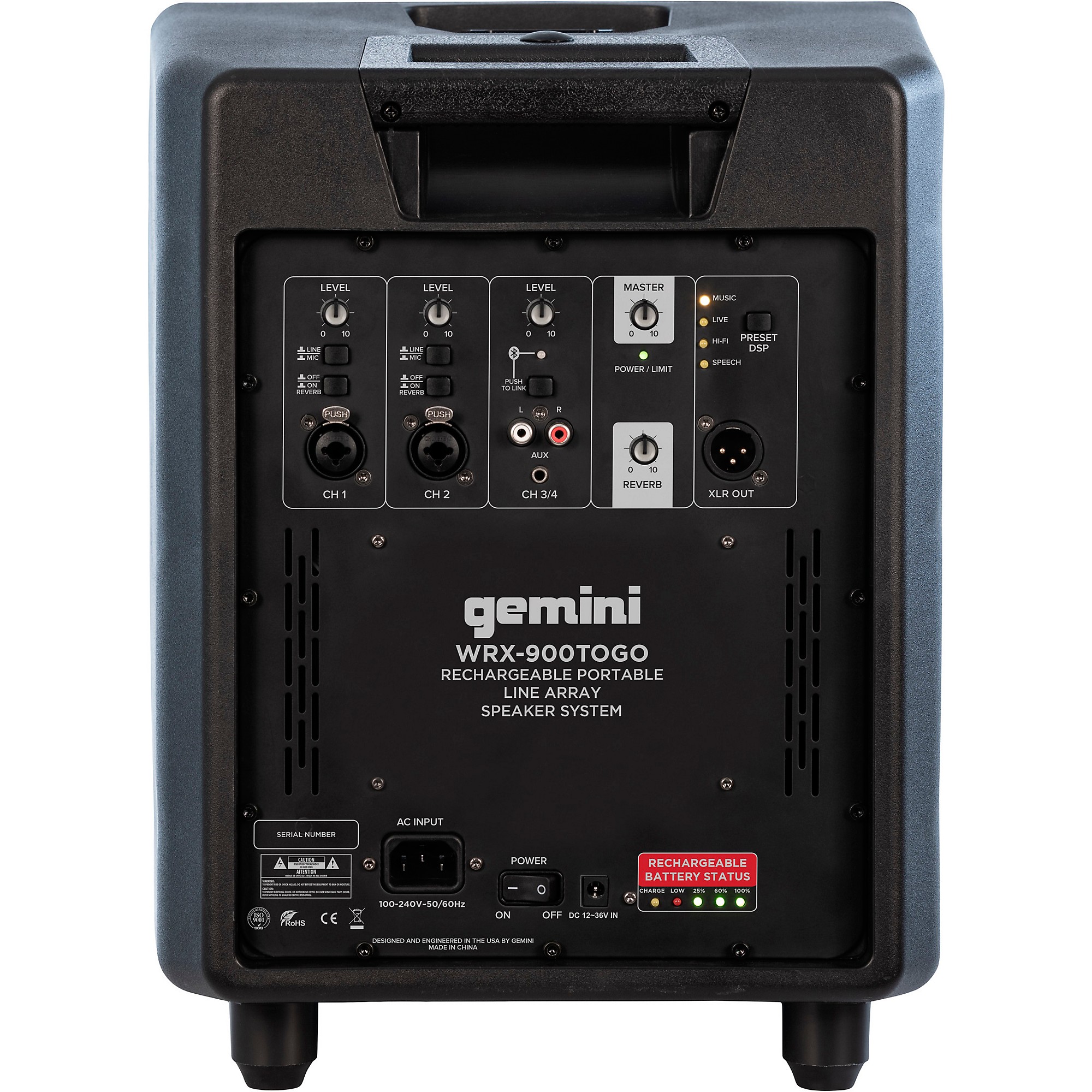 Open Box Gemini WRX-900TOGO Powered Column-Style Line Array PA