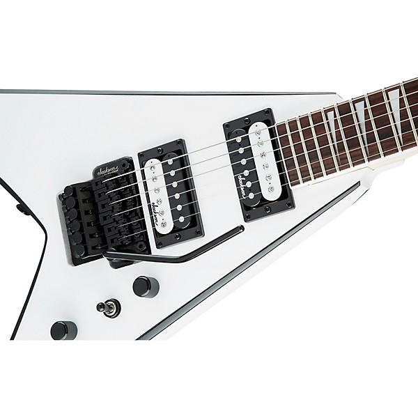 Jackson JS Series King V JS32 Electric Guitar White with Black Bevels