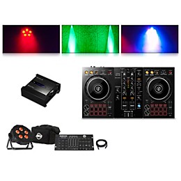 Pioneer DJ DDJ-400 Performance Controller with RB-DMX1 Lighting Controller and ADJ Ultra Quad Pak Pro