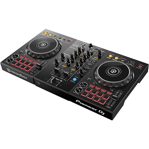Pioneer DJ DDJ-400 Performance Controller with RB-DMX1 Lighting Controller and ADJ Ultra Quad Pak Pro