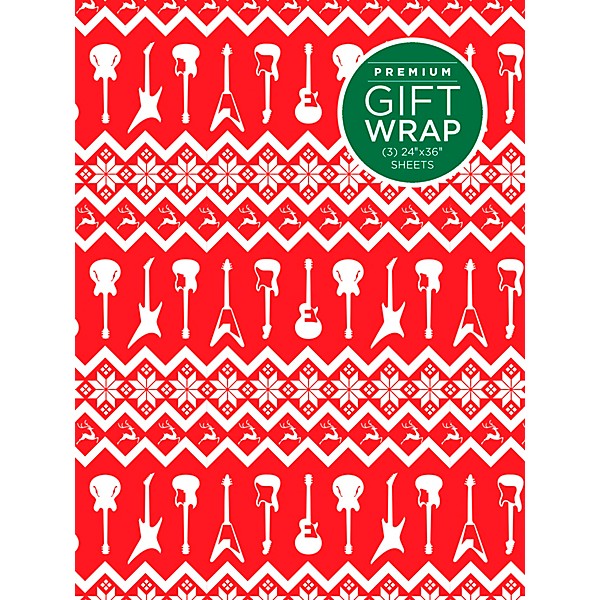 Clearance Hal Leonard Red And White Guitar Premium Gift Wrapping Paper