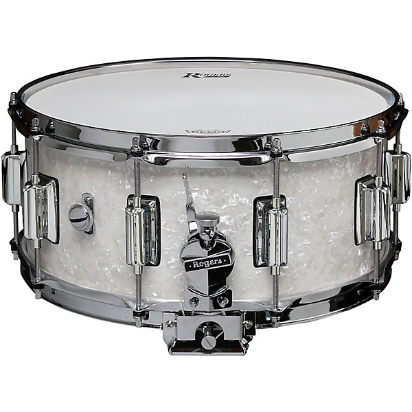 Rogers Dyna-Sonic Snare Drum with Beavertail Lugs 14 x 6.5 in. White Marine Pearl
