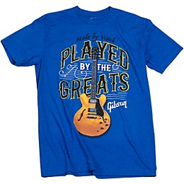 Gibson Gibson Played By The Greats Vintage T-Shirt Small Bright Royal Blue