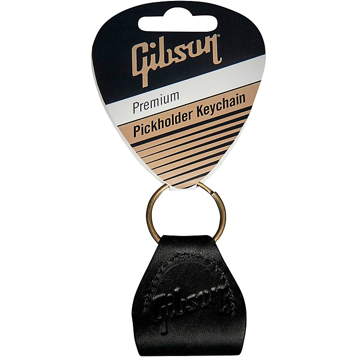 Gibson Premium Leather Pickholder Keychain Black Guitar Center