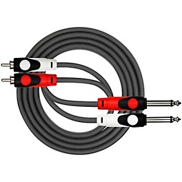 Kirlin Lightgear Dual Black Patch Cable 2x 1/4" Mono ... Kirlin Lightgear Dual Black Patch Cable 2x 1/4" Mono to 2x RCA 3 ft.