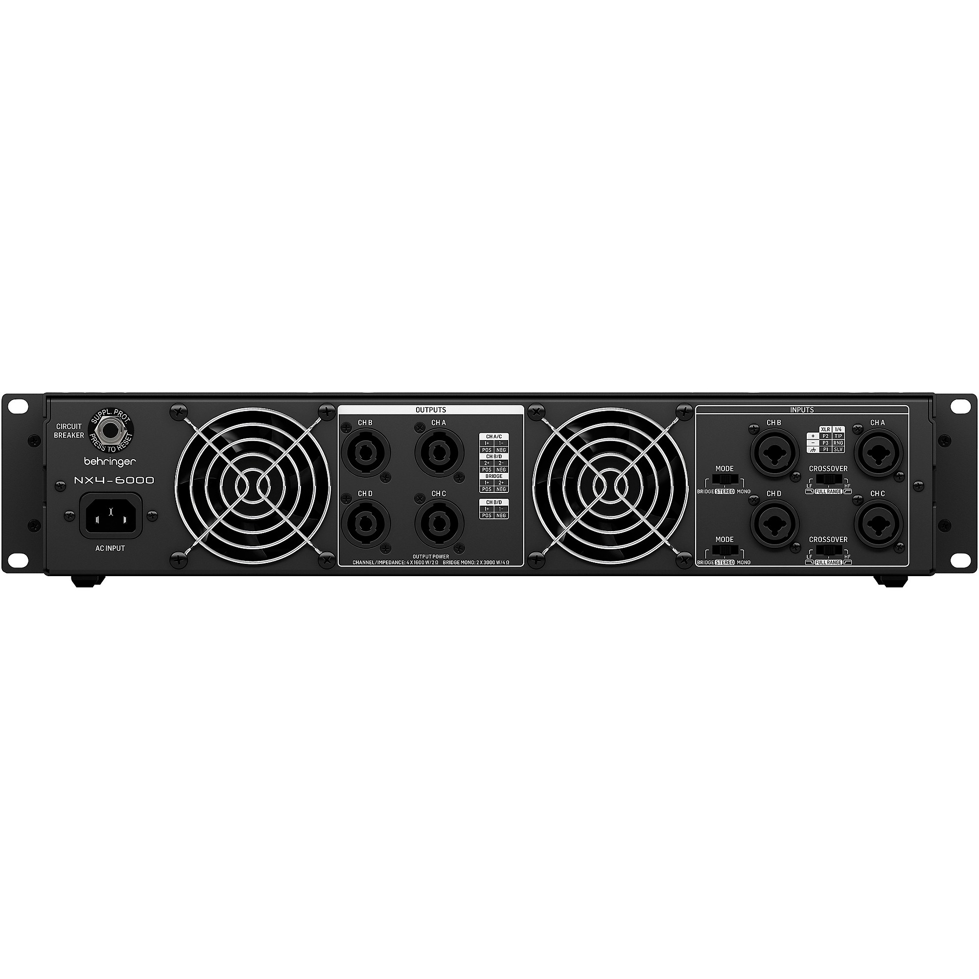 Behringer NX4-6000 6,000W 4-Channel Power Amplifier | Guitar Center