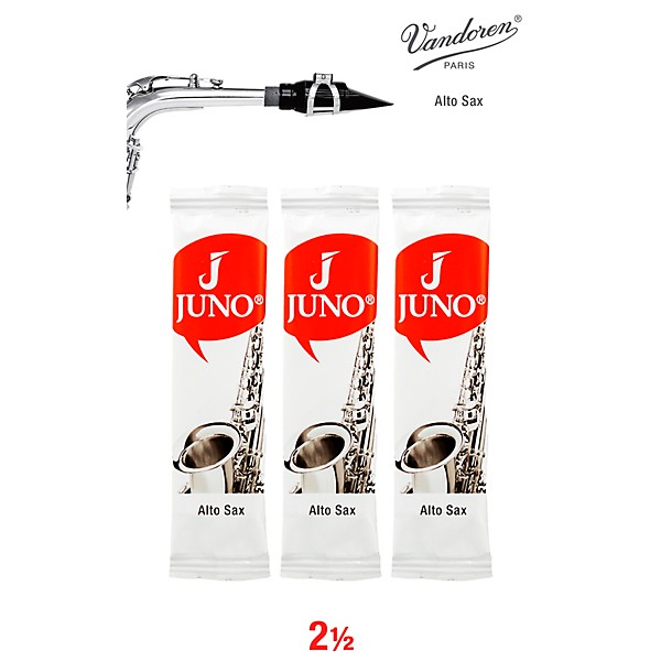 Vandoren JUNO Alto Sax, 3 Reed Card 2.5