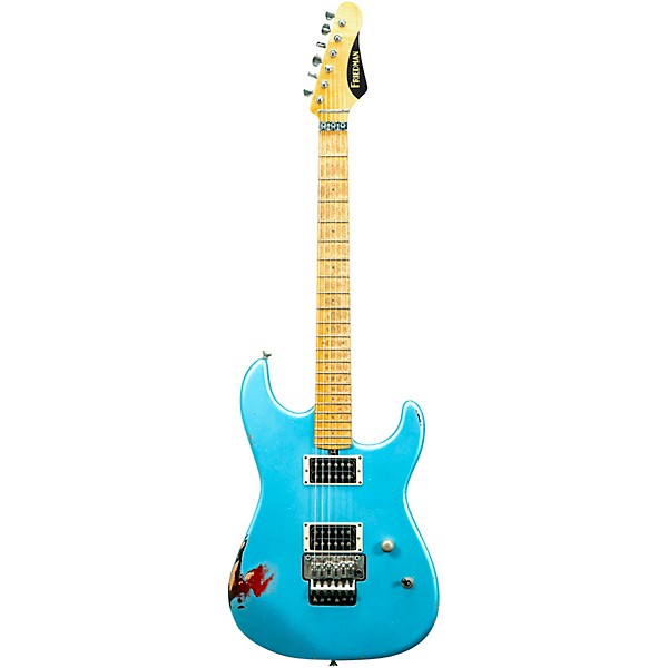 Friedman Cali Aged Electric Guitar Double Burst Metallic Blue over 3 Tone Burst