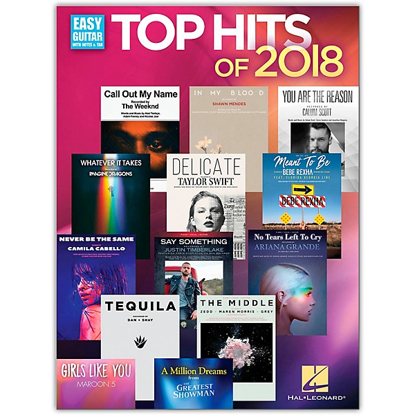 Hal Leonard Top Hits of 2018 Easy Guitar