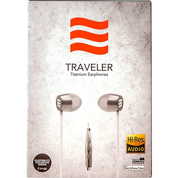 Echobox Audio Traveler Titanium Hi-Res Earphones - iPhone Edition White