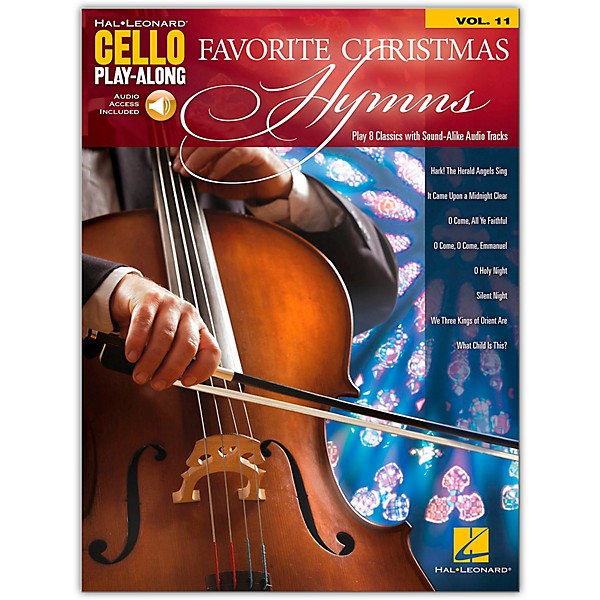 Hal Leonard Favorite Christmas Hymns - Cello Play-Along Volume 11 Songbook Book/Audio Online