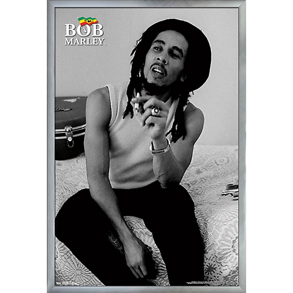 Trends International Bob Marley - Puff Poster Framed Silver