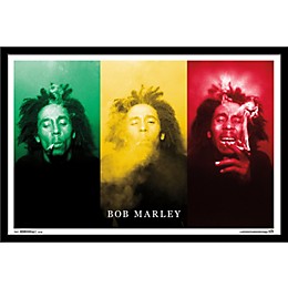 Trends International Bob Marley - Smoke Trio Poster Framed Black