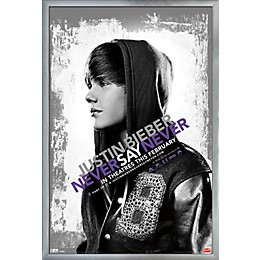 Trends International Justin Bieber - Never Say Never Poster Framed Silver