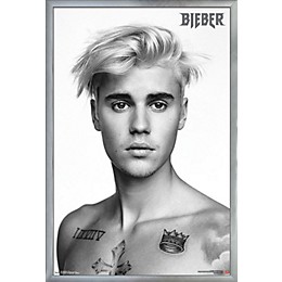 Trends International Justin Bieber - Pinup Poster Framed Silver
