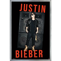 Trends International Justin Bieber - Speakers Poster Framed Silver