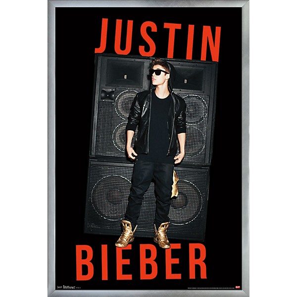 Trends International Justin Bieber - Speakers Poster Framed Silver