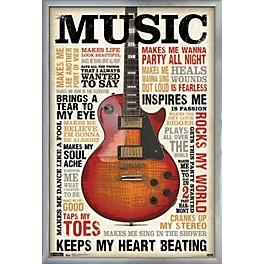 Trends International Music Inspires Me Poster Framed Silver