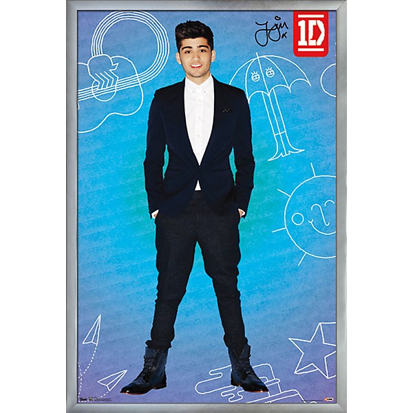 Trends International One Direction - Zayne Pop Poster Framed Silver