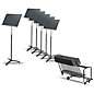 Proline 6-Pack Professional Orchestral Music Stand With Manhasset Storage Cart (Holds 25) thumbnail