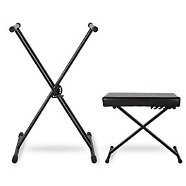 Musician's Gear KBX2 Double-Braced Keyboard Stand and Deluxe Keyboard Bench