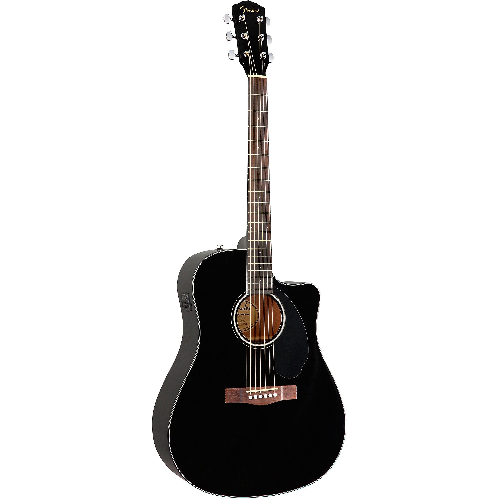 Fender CD-60SCE Dreadnought Acoustic Electric Guitar - Black