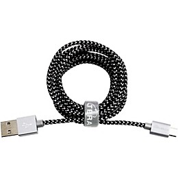 Tera Grand USB 2.0 A to Micro B Braided Cable 6 ft. Black and White